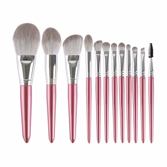 Professionelles 12-teiliges Make-up-Pinsel-Set mit Foundation-Pinseln aus rotem Holzgriff