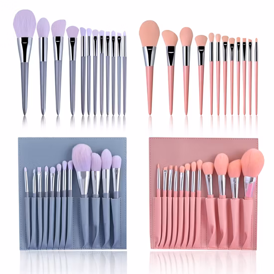 Synthetische weiche Haare Schönheit bunte 12PCS Kosmetik Kit Make-up Pinsel Sets