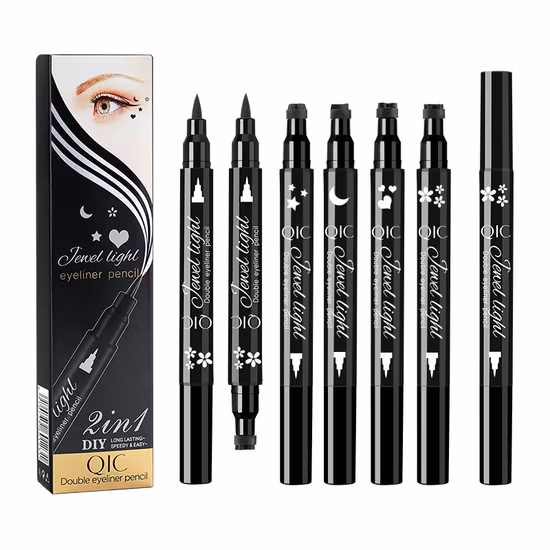 Augen Make-up 2 in 1 Eyeliner Augen Wasserdicht 24h Langlebig Eyeliner Stift Flüssig Eyeliner Stempel