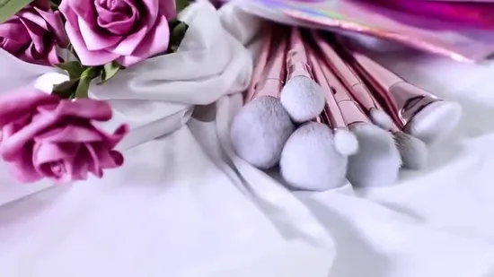 10PCS Rosa Make-Up Pinsel Private Label Premium Synthetische Haar Kosmetik Pinsel Set