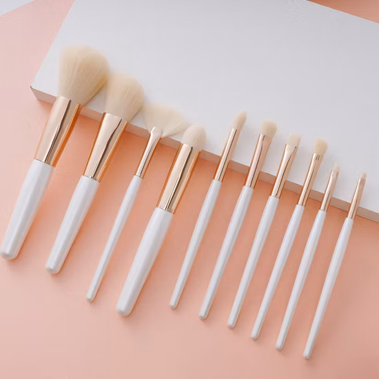 Gute Qualität Make-Up Pinsel 10PCS Weiß Rosa Anpassen Make-Up Werkzeuge Pinsel Set