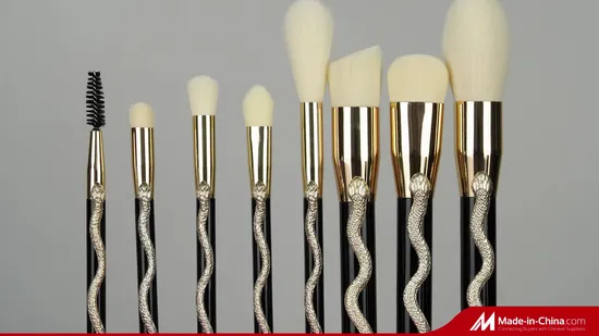 Luxus-Make-up-Tools, 10-teiliges Make-up-Pinsel-Set in 3D-Schlangenform mit Fasshalter