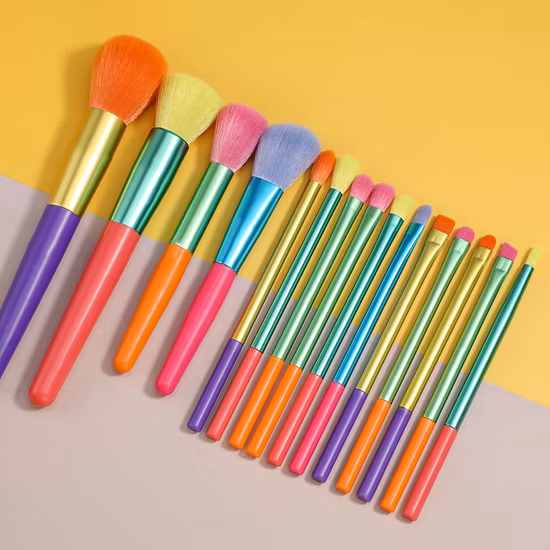 Profusion Colour Candy Color Makeup Brushes Set Eye Shadow Brush Full Set Cosmetics Tools 15PCS in One 