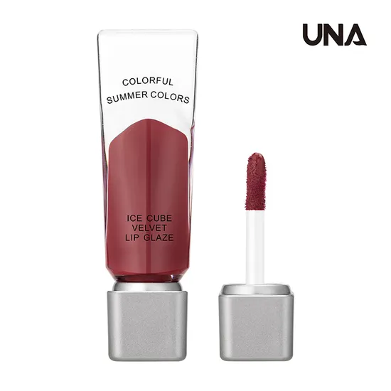 Heißer Verkauf Hohe Pigment Lipgloss Make-Up Sommer Farben Nette Eis Cube Samt Lip Glasur